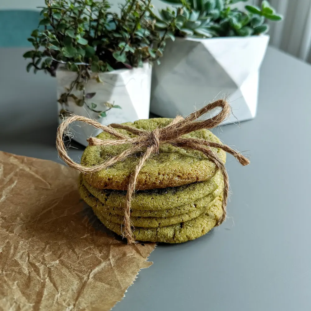 chewy matcha koekjes bakken